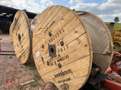 2 WOODEN CABLE REELS