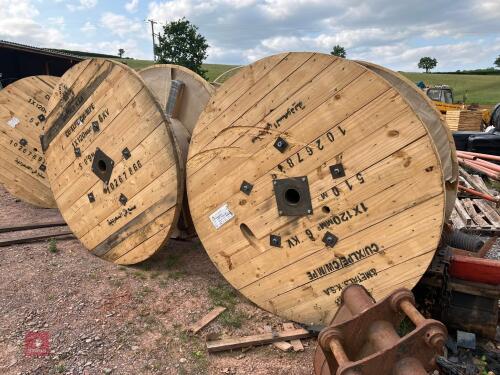 2 WOODEN CABLE REELS