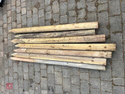 7 UNUSED FENCE POSTS