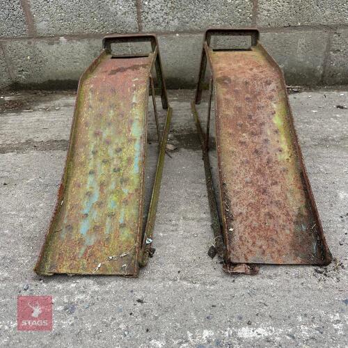 PAIR OF METAL CAR RAMPS