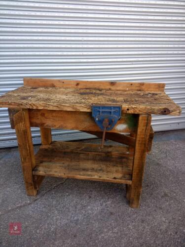 VINTAGE SOLID WOODEN WORK BENCH