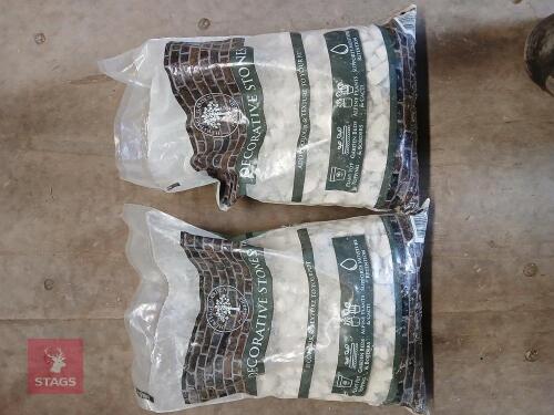 2 BAGS OF DECORATIVE STONE