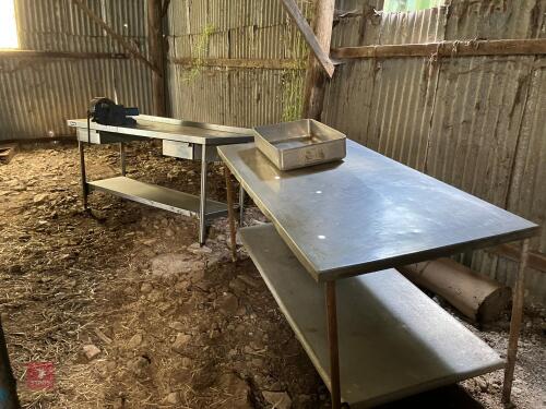 2 STAINLESS STEEL TABLES