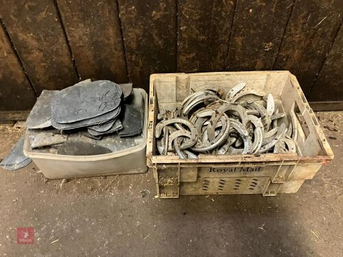 BOX OF HORSESHOES AND LEAD