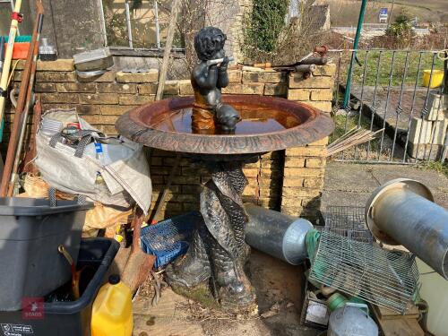 CAST METAL BIRD BATH