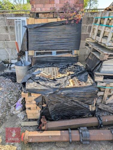 PALLET OF YELLOW/ORANGE 3 HOLE BRICKS