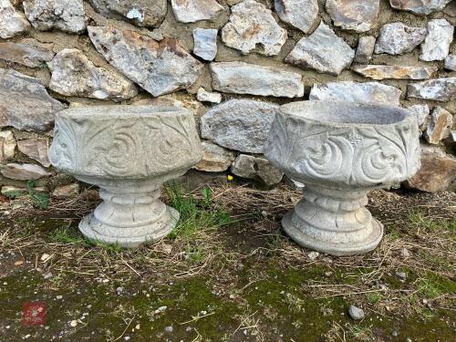 2 CAST ORNATE PLANTERS