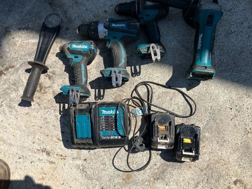 MAKITA CORDLESS ANGLE GRINDER, ETC