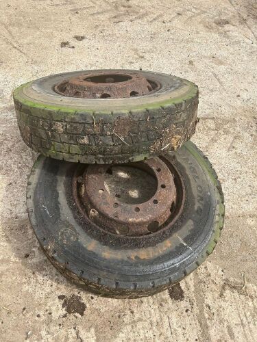 PAIR OF 295-80-22.5 DRIVE TYRES