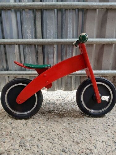 CHILD'S WOODEN PUSH BIKE