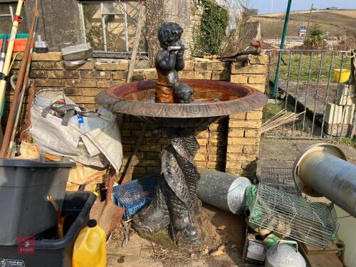 CAST METAL BIRD BATH