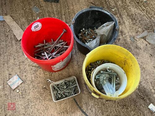 4 BUCKETS OF NUTS & BOLTS (202)