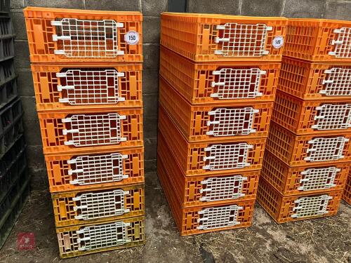 6 GIORDOANO POULTRY CRATES (150)