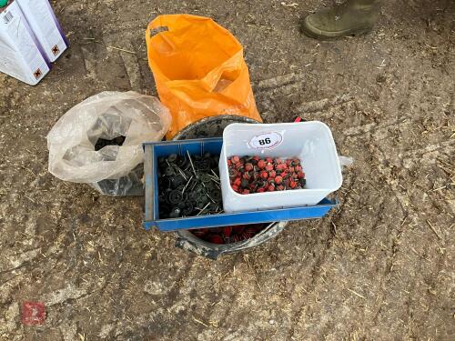 BUCKETS & BAGS OF SCREWS & CAPS (86)