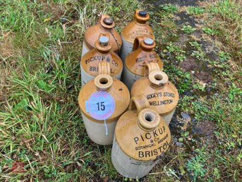 7 GLAZED STONE JARS (15)