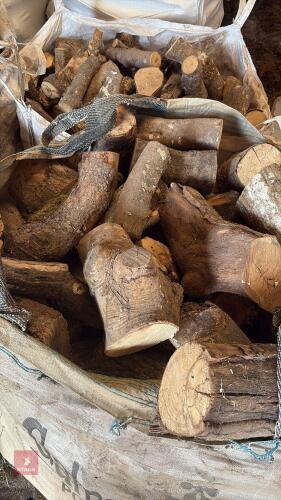 2 LARGE DUMPY BAGS OF BARN STORED LOGS