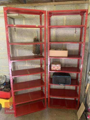 2 METAL STORAGE RACKS/ SHELVING UNITS