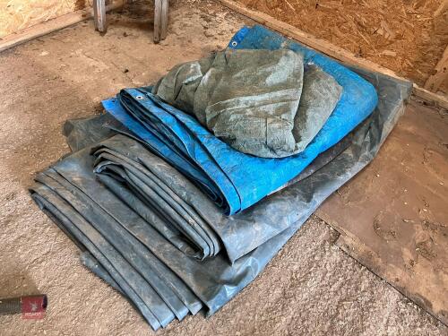 5 VARIOUS SHEETS/TARPAULINS