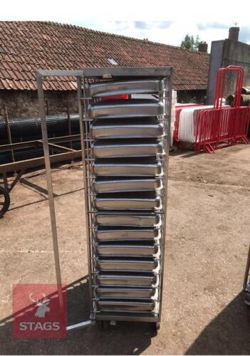 1 STILLAGE OF COMMERCIAL CATERING TRAYS