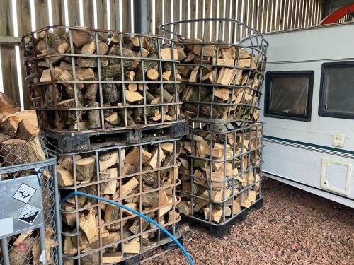 5 CAGES OF ASH LOGS