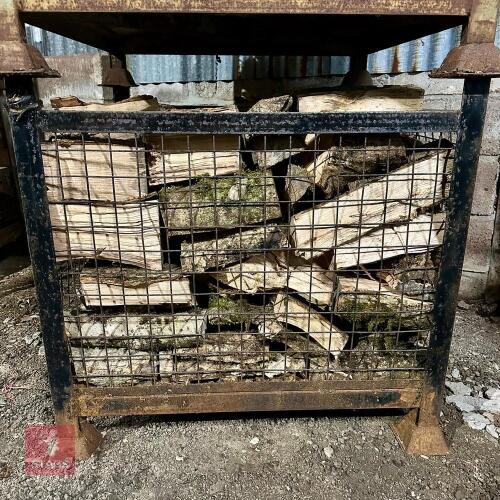 CRATE OF ASH LOGS