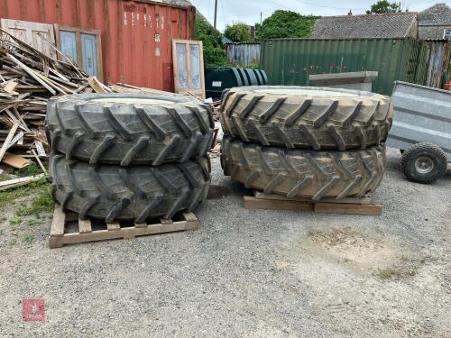 SET OF 4 TRACTOR TYRES & WHEELS
