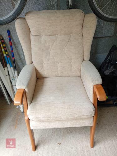 CREAM FIRESIDE CHAIR