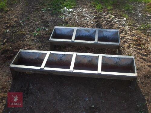 2 SMALL GALVANISED FEED TROUGHS
