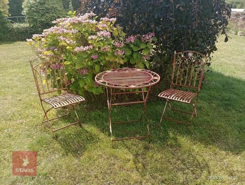 METAL GARDEN TABLE AND CHAIRS
