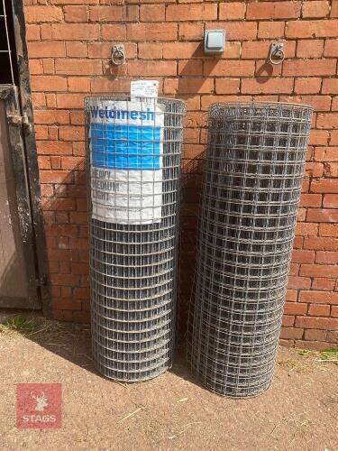 2 ROLLS OF GALV ROTHWELL WELDED MESH