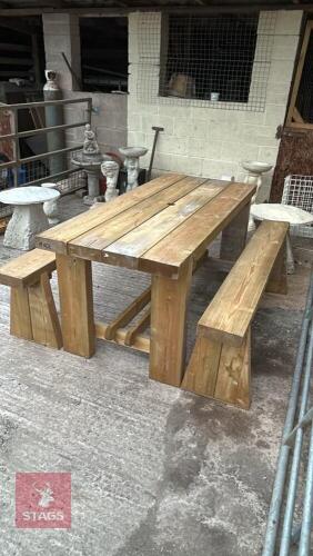 WOODEN PICNIC BENCH