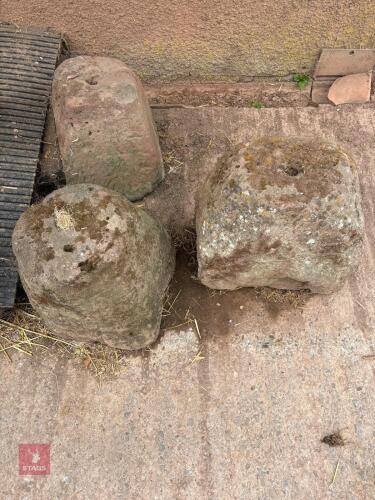 3 X MILL/SADDLE STONES