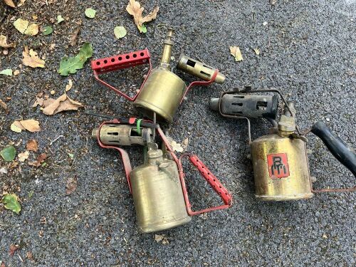3 VINTAGE BRASS BLOW TORCHES