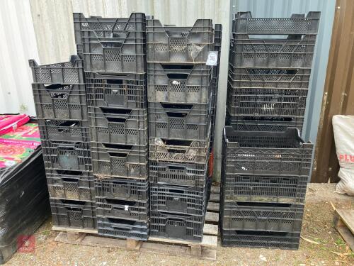 QTY OF BLACK PLASTIC CRATES