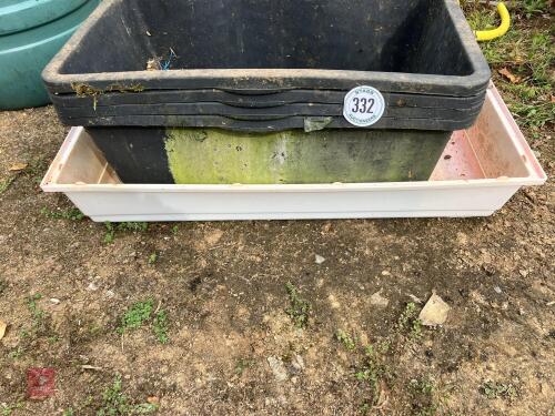 4 PLASTIC TROUGHS/TRAYS