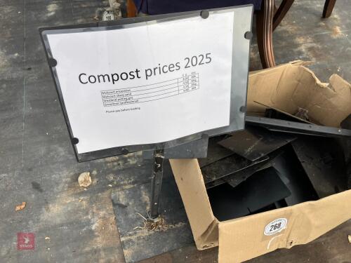 ASSORTED LABEL/SIGN STANDS