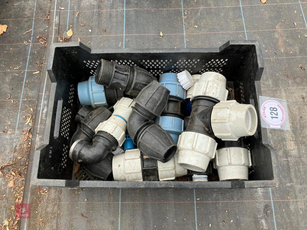 TRAYS OF LARGE PIPE FITTINGS