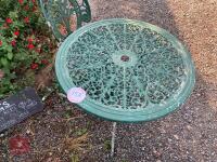 CAST ALUMINIUM TABLE & 2 CHAIRS - 3