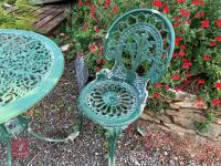 CAST ALUMINIUM TABLE & 2 CHAIRS - 5