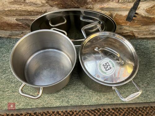2 LRG COOKING PANS/SERVING DISHES