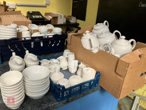 QTY OF CHINA TEAPOTS/JUGS, ETC