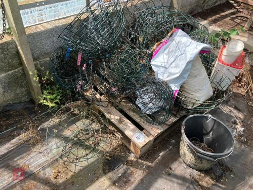 PALLET OF USED HANGING BASKETS