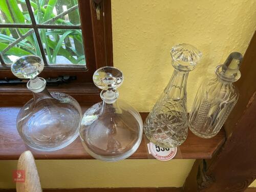 4 GLASS DECANTERS