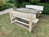 GARDEN TABLE AND BENCH SET - 5