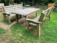 GARDEN TABLE AND BENCH SEAT