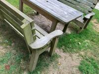 GARDEN TABLE AND BENCH SEAT - 3