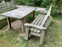 GARDEN TABLE AND BENCH SEAT - 4