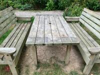 GARDEN TABLE AND BENCH SEAT - 5