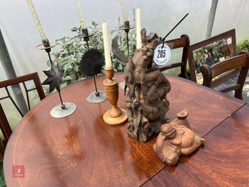 TABLE ORNAMENTS AND CANDLE STICKS
