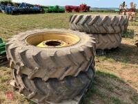 SET OF 4 JD TRACTOR WHEELS AND TYRES